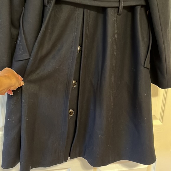 Banana Republic Navy Blue Double Breasted Wool Winter Coat Size M - Picture 11 of 12